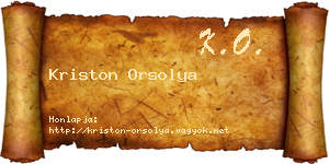 Kriston Orsolya névjegykártya